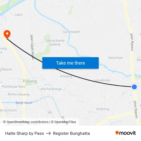 Halte Sharp by Pass to Register Bunghatta map