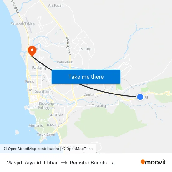 Masjid Raya Al- Ittihad to Register Bunghatta map