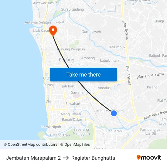 Jembatan Marapalam 2 to Register Bunghatta map