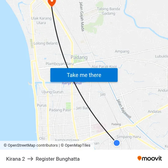 Kirana 2 to Register Bunghatta map