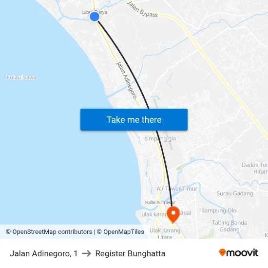 Jalan Adinegoro, 1 to Register Bunghatta map