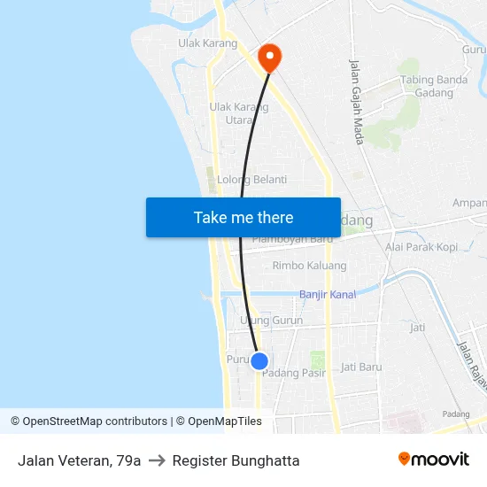 Jalan Veteran, 79a to Register Bunghatta map
