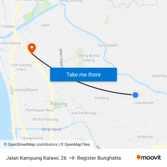 Jalan Kampung Kalawi, 26 to Register Bunghatta map