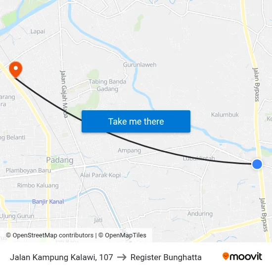 Jalan Kampung Kalawi, 107 to Register Bunghatta map