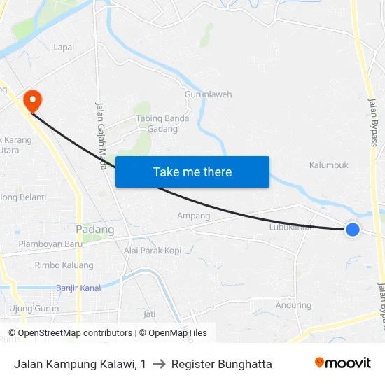 Jalan Kampung Kalawi, 1 to Register Bunghatta map