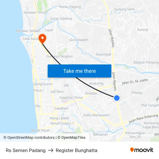 Rs Semen Padang to Register Bunghatta map