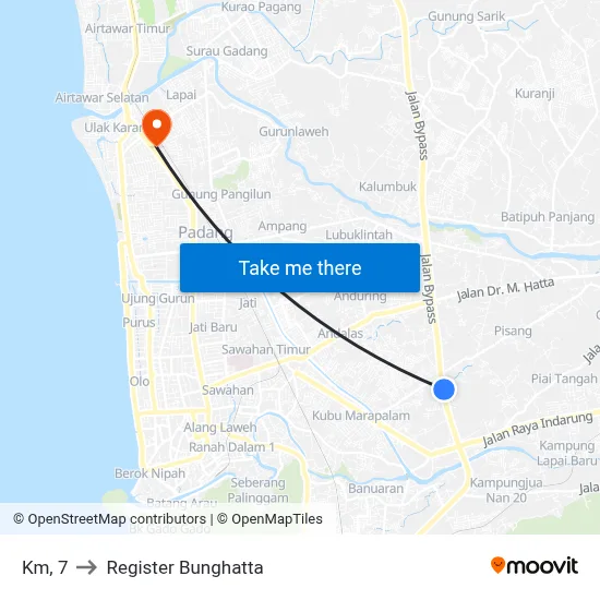 Km, 7 to Register Bunghatta map