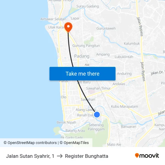 Jalan Sutan Syahrir, 1 to Register Bunghatta map