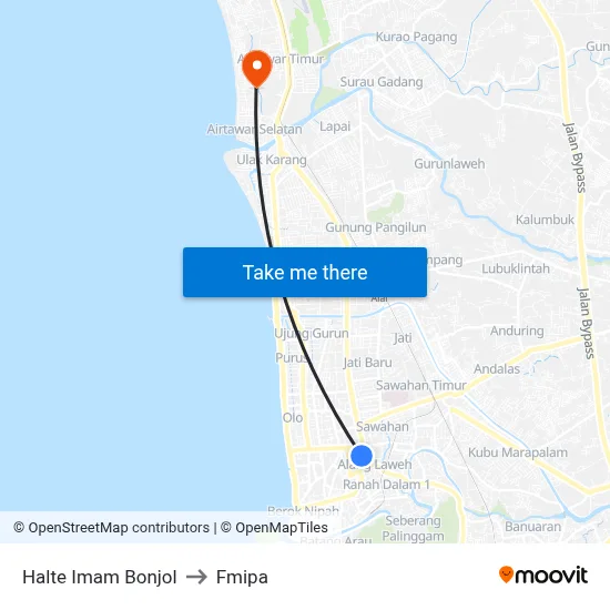 Halte Imam Bonjol to Fmipa map
