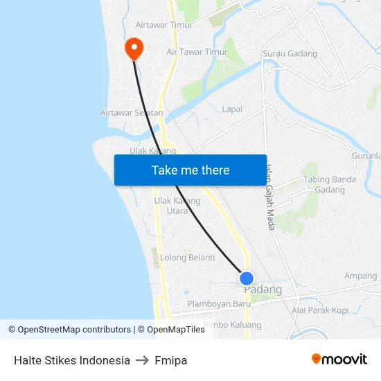 Halte Stikes Indonesia to Fmipa map