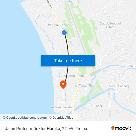 Jalan Profesor Doktor Hamka, 22 to Fmipa map