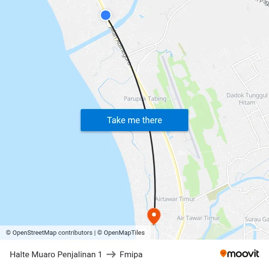 Halte Muaro Penjalinan 1 to Fmipa map