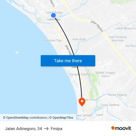 Jalan Adinegoro, 34 to Fmipa map