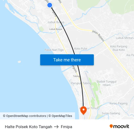 Halte Polsek Koto Tangah to Fmipa map