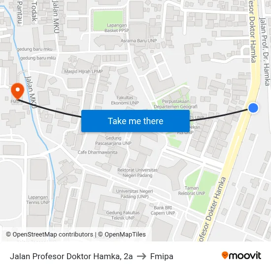 Jalan Profesor Doktor Hamka, 2a to Fmipa map