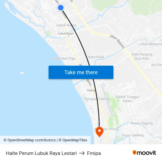 Halte Perum Lubuk Raya Lestari to Fmipa map