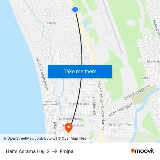 Halte Asrama Haji 2 to Fmipa map