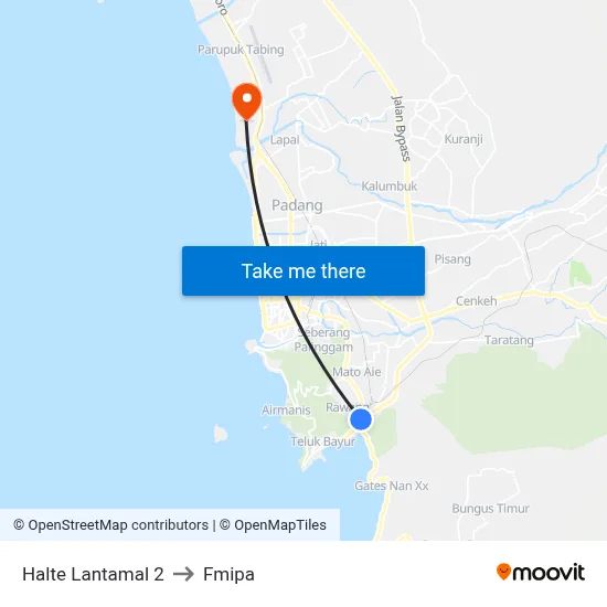 Halte Lantamal 2 to Fmipa map