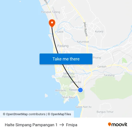 Halte Simpang Pampangan 1 to Fmipa map