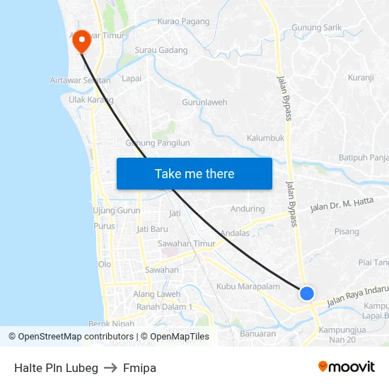 Halte Pln Lubeg to Fmipa map