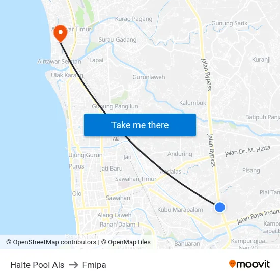 Halte Pool Als to Fmipa map