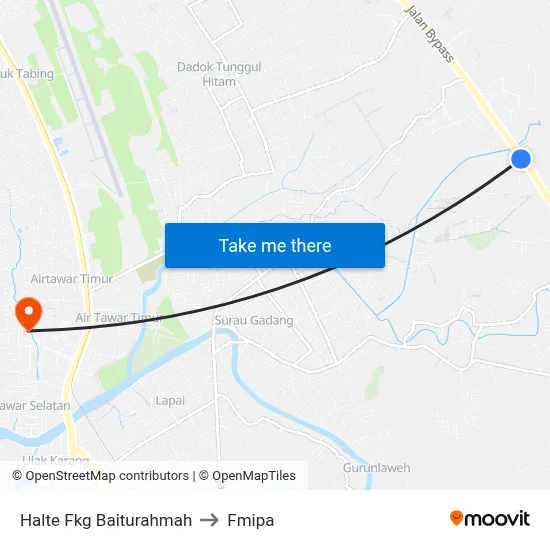 Halte Fkg Baiturahmah to Fmipa map