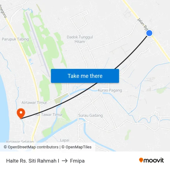 Halte Rs. Siti Rahmah I to Fmipa map