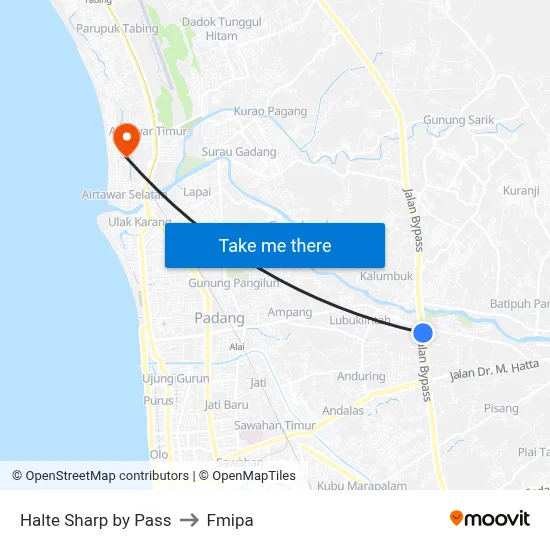 Halte Sharp by Pass to Fmipa map