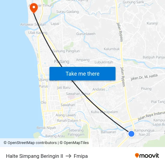 Halte Simpang Beringin II to Fmipa map