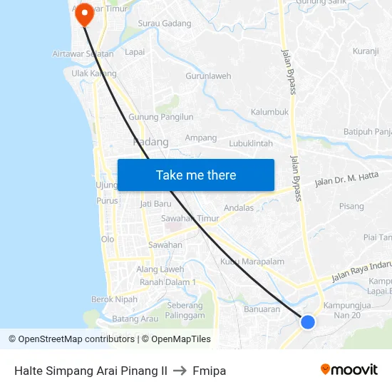 Halte Simpang Arai Pinang II to Fmipa map