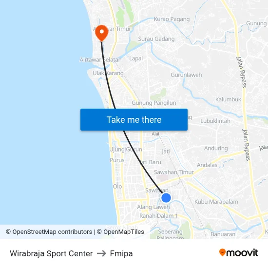 Wirabraja Sport Center to Fmipa map