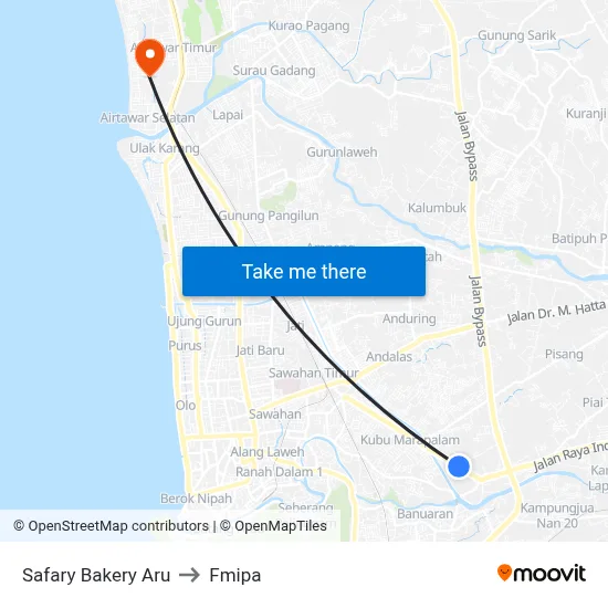 Safary Bakery Aru to Fmipa map