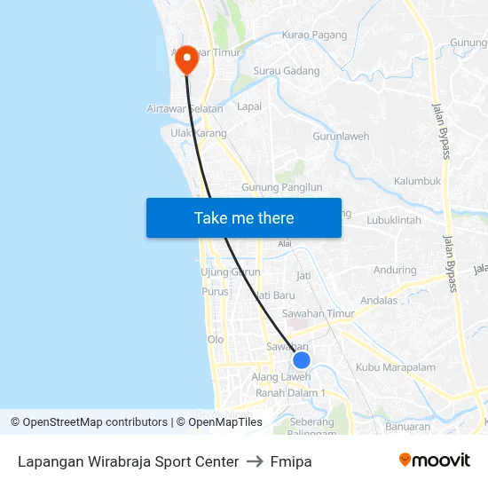 Lapangan Wirabraja Sport Center to Fmipa map