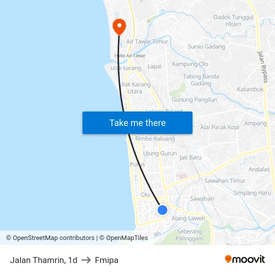 Jalan Thamrin, 1d to Fmipa map