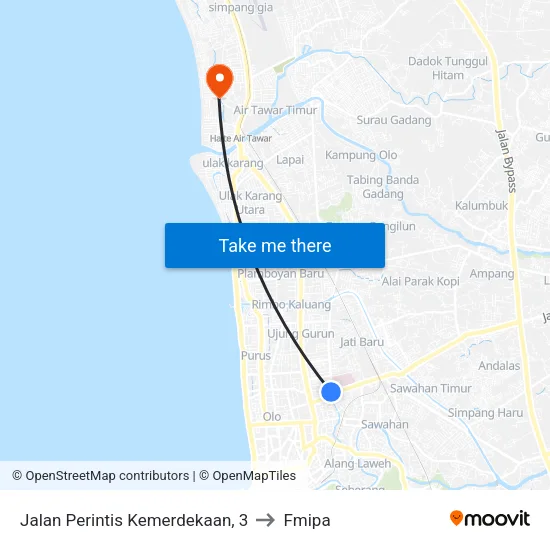 Jalan Perintis Kemerdekaan, 3 to Fmipa map