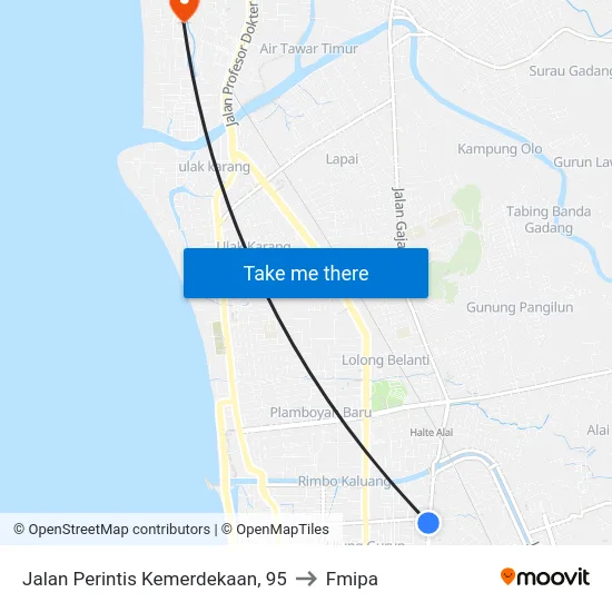 Jalan Perintis Kemerdekaan, 95 to Fmipa map