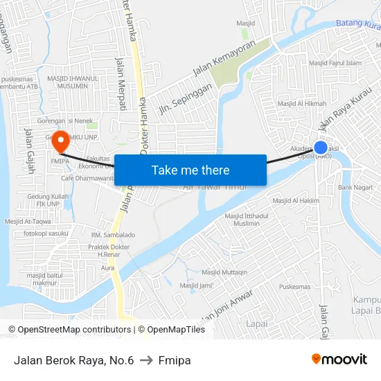 Jalan Berok Raya, No.6 to Fmipa map
