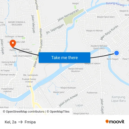 Kel, 2a to Fmipa map