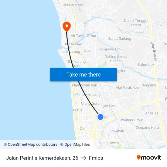Jalan Perintis Kemerdekaan, 26 to Fmipa map