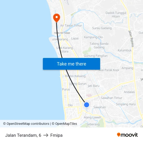 Jalan Terandam, 6 to Fmipa map