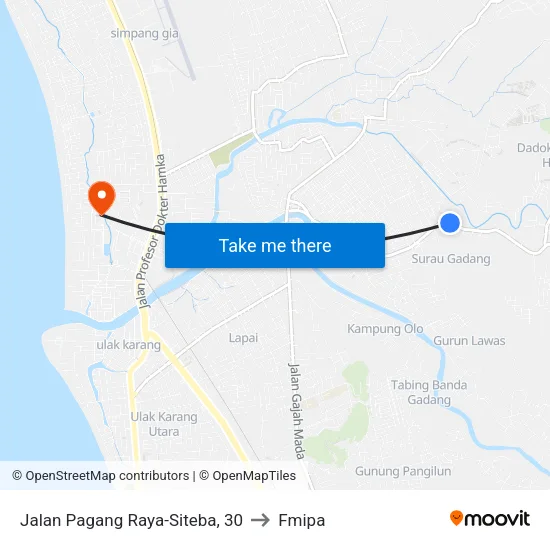 Jalan Pagang Raya-Siteba, 30 to Fmipa map
