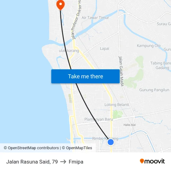 Jalan Rasuna Said, 79 to Fmipa map
