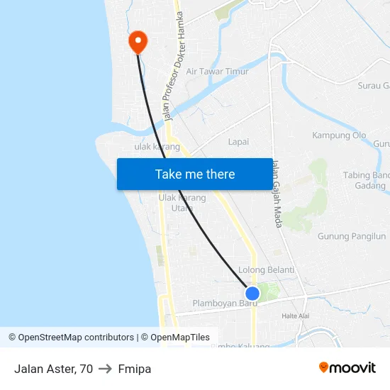Jalan Aster, 70 to Fmipa map