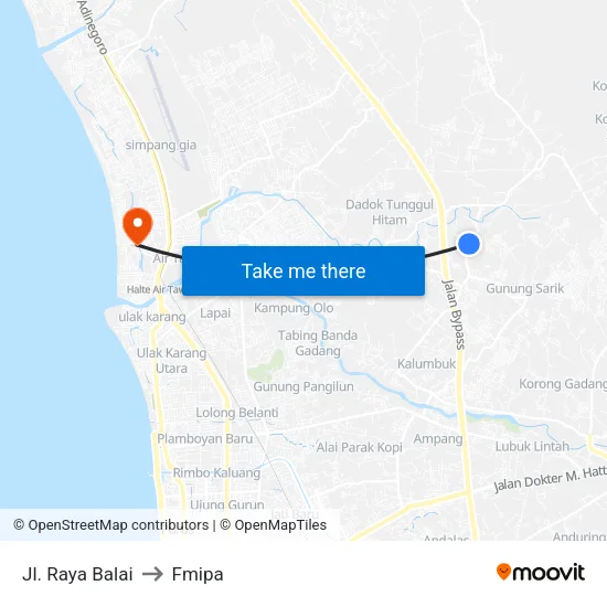 Jl. Raya Balai to Fmipa map