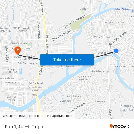 Pala 1, 44 to Fmipa map