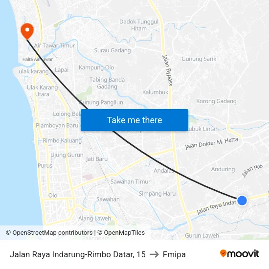 Jalan Raya Indarung-Rimbo Datar, 15 to Fmipa map