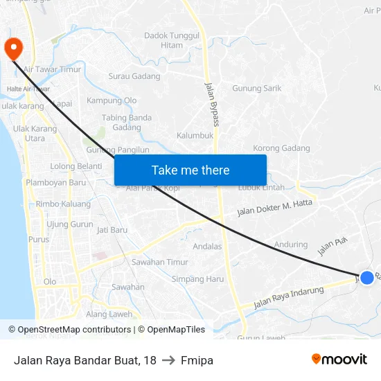 Jalan Raya Bandar Buat, 18 to Fmipa map