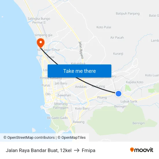 Jalan Raya Bandar Buat, 12kel to Fmipa map