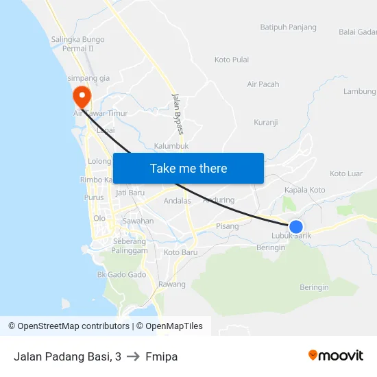Jalan Padang Basi, 3 to Fmipa map