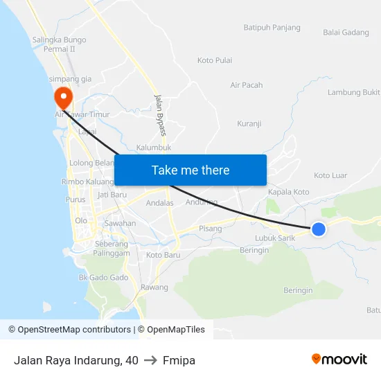 Jalan Raya Indarung, 40 to Fmipa map